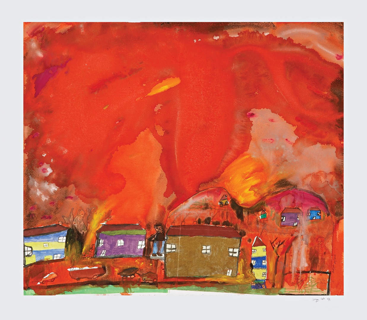 Kagit üzerine suluboya, çocuk resmi / Watercolor, child’s painting on paper (2006) (57*66 cm)